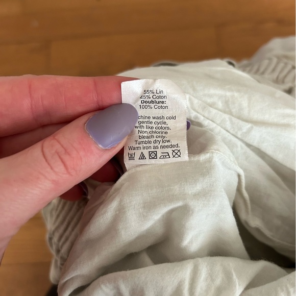 J. Crew Beige Linen Cotton Blend Ivory Elastic Waist Mini Skirt Women’s Size 8 - Picture 5 of 6